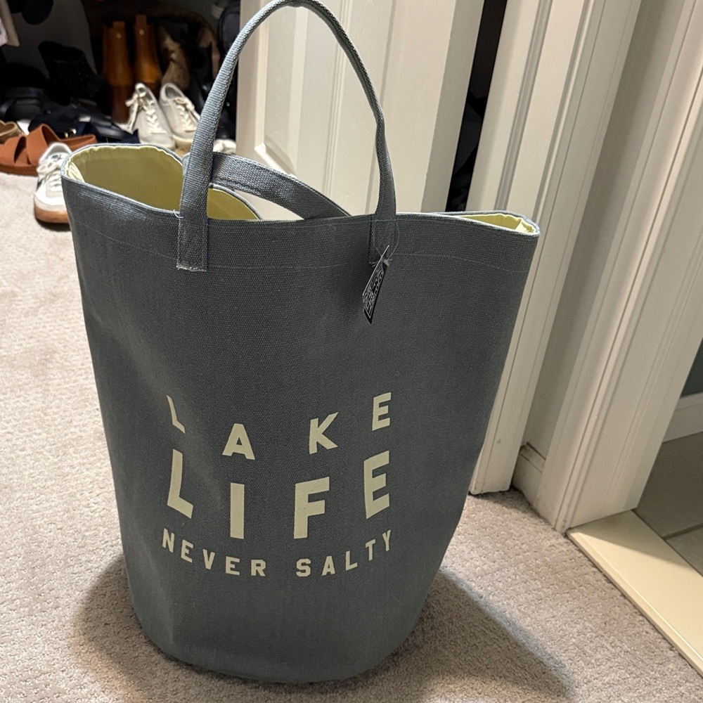 Lake Life Gray Tote Bag